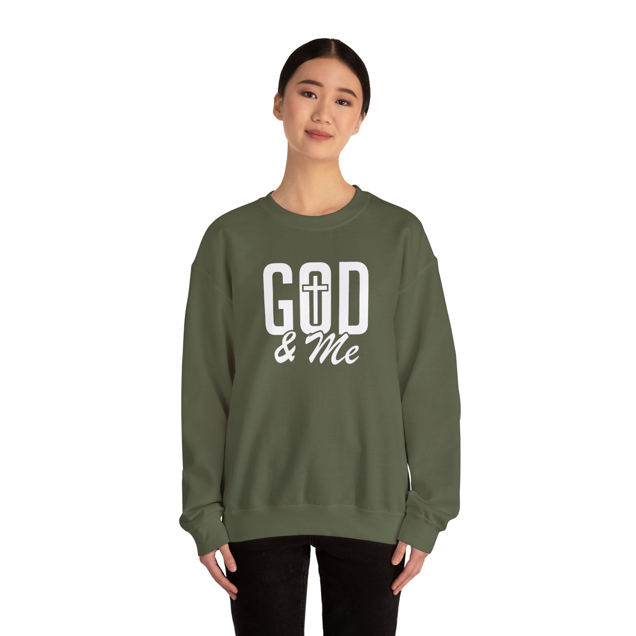 God & Me Sweatshirt | Cross Back Christian Sweater| Religious Gift| God Sweatshirt| God Is Good| Faith Sweate| Jesus Lover