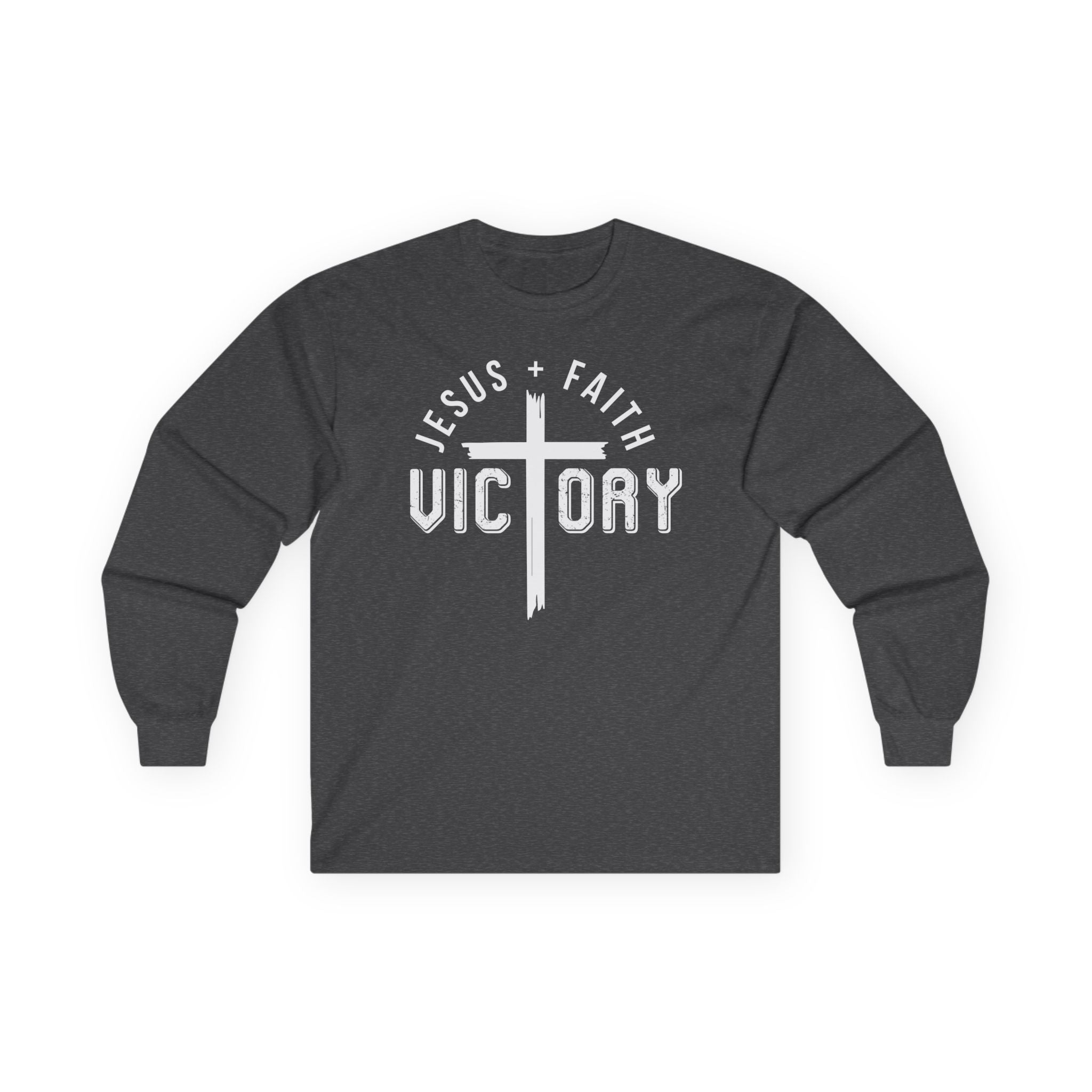 Jesus + Faith = Victory Long Sleeve Tee | Christian Faith Shirt