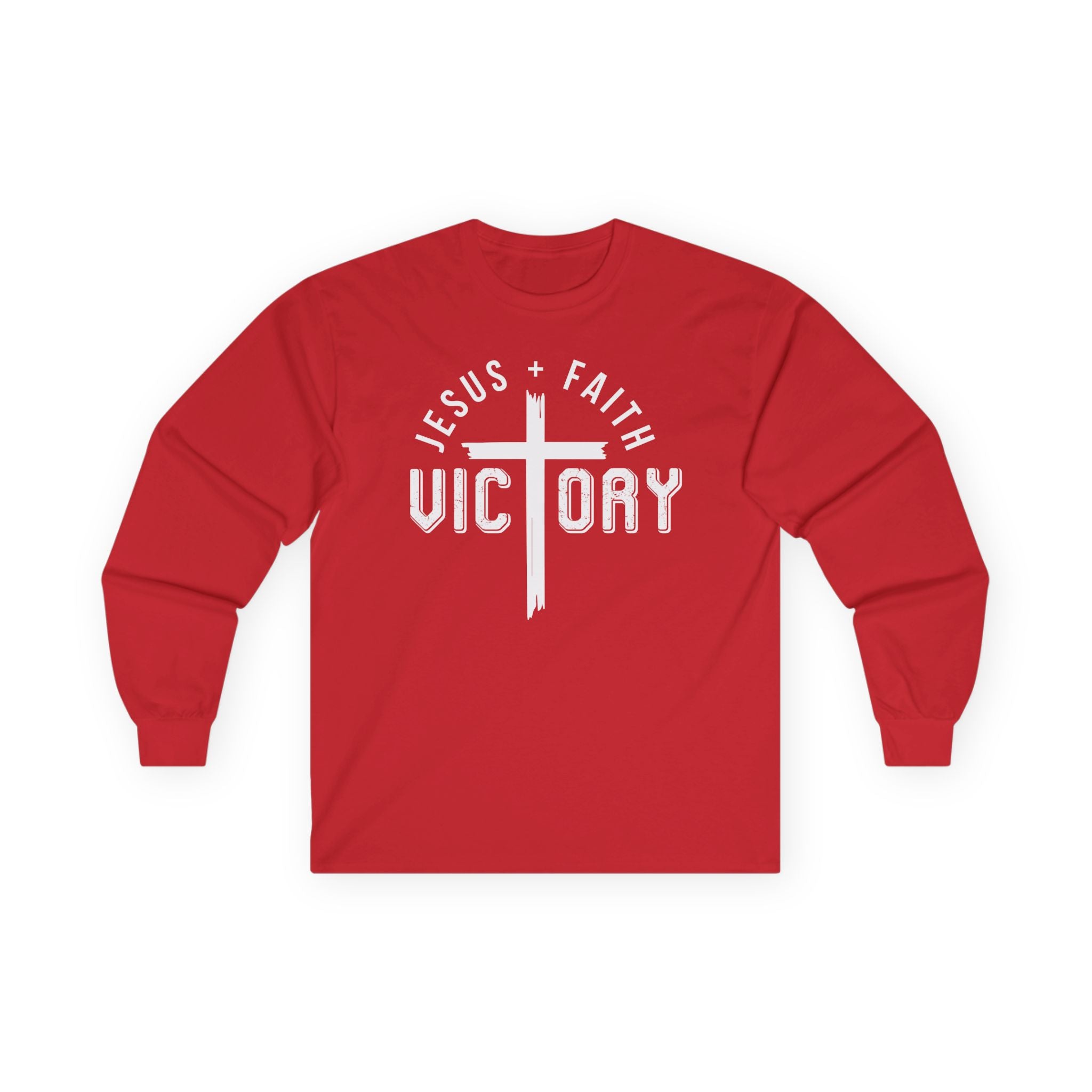 Jesus + Faith = Victory Long Sleeve Tee | Christian Faith Shirt