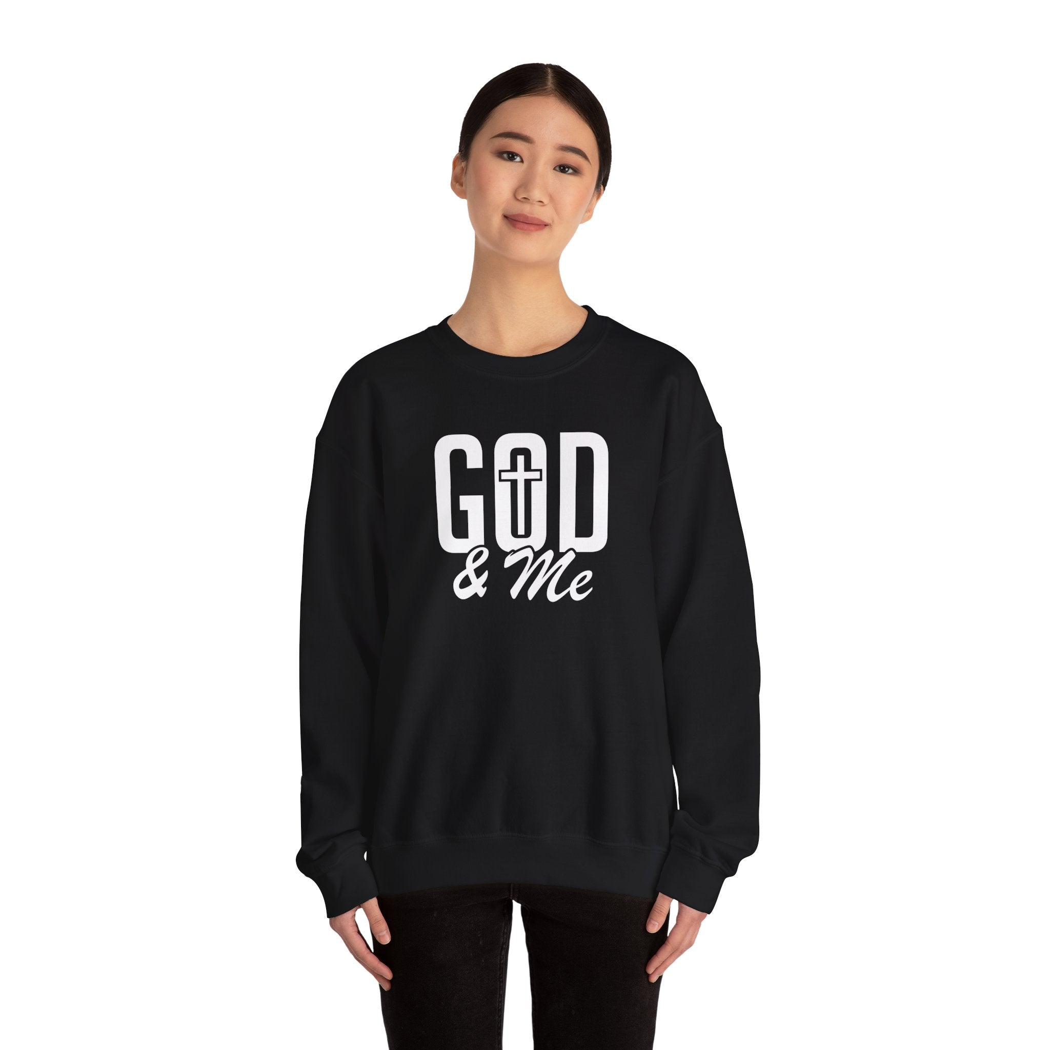 God & Me Sweatshirt | Cross Back Christian Sweater| Religious Gift| God Sweatshirt| God Is Good| Faith Sweate| Jesus Lover