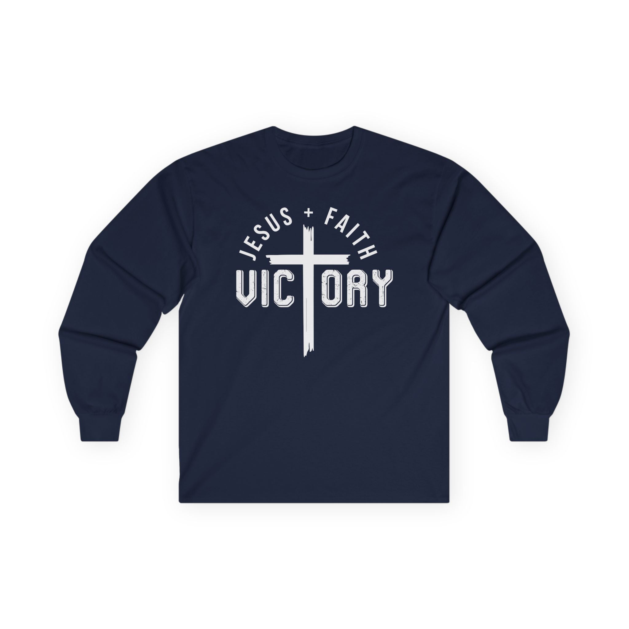 Jesus + Faith = Victory Long Sleeve Tee | Christian Faith Shirt