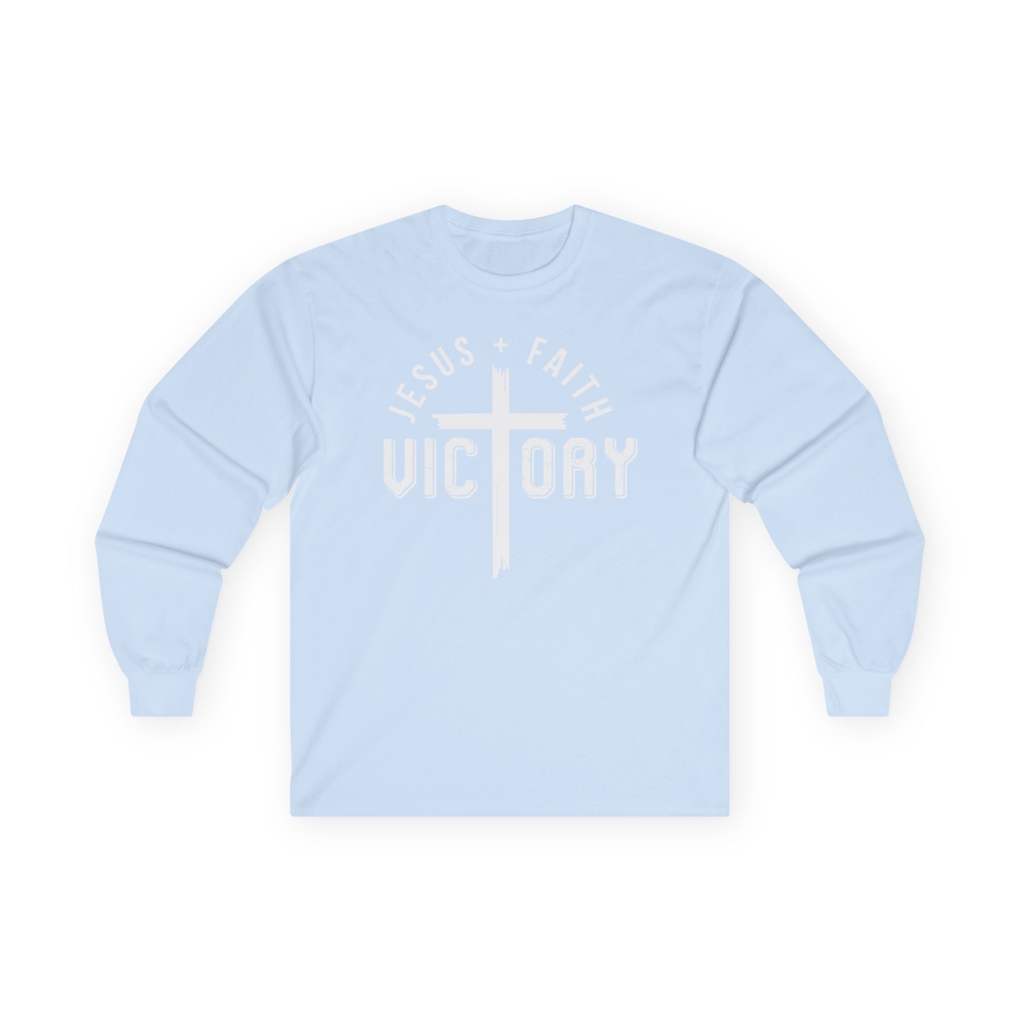 Jesus + Faith = Victory Long Sleeve Tee | Christian Faith Shirt